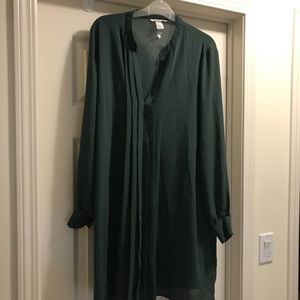 New h n m -shirt style dress olive green-never worn